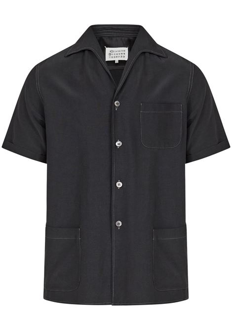 camicia maniche corte uomo nera MAISON MARGIELA | S50DR0009 M35267900